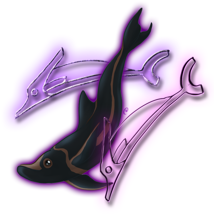 Stylised dolphins