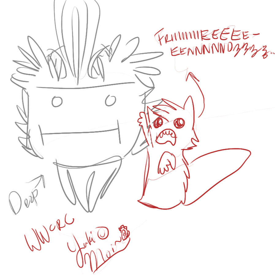 Derp scribble of Whitewing and Yukineko