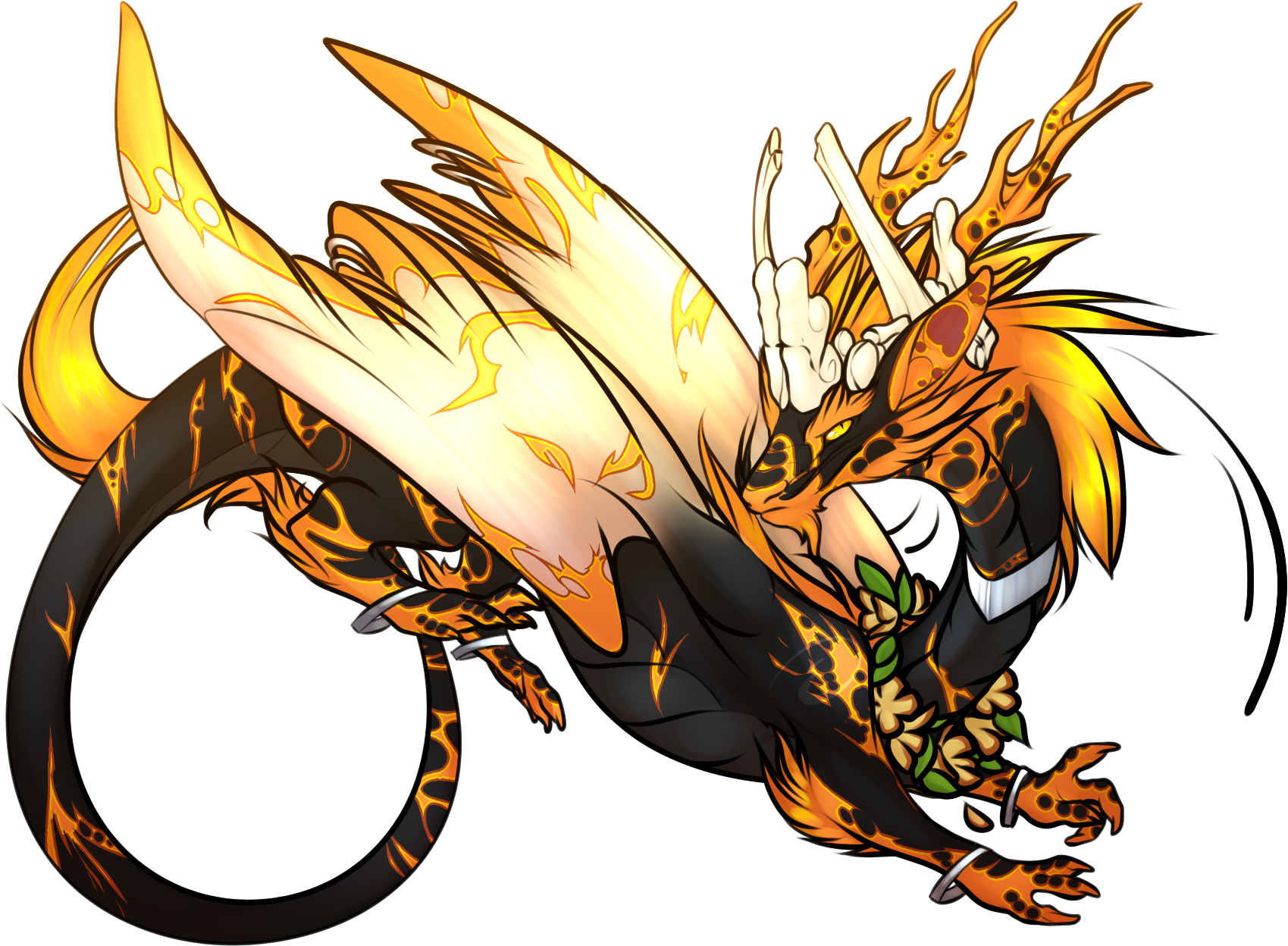 Flight Rising commission for someone of their Imperial dragon OC, Keahi